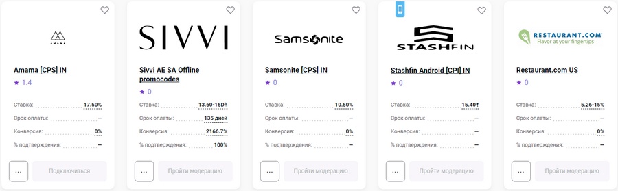 Новые офферы в партнерке Admitad